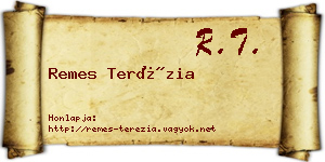 Remes Terézia névjegykártya