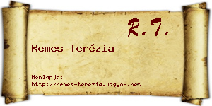 Remes Terézia névjegykártya